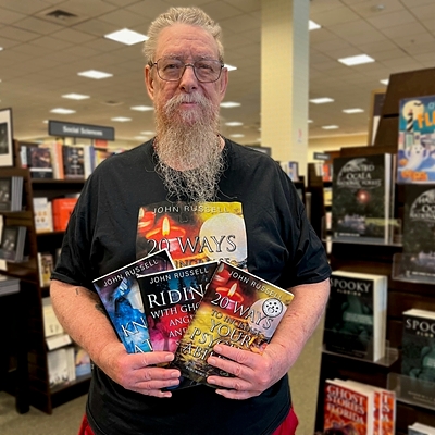 John Russell, psychic and author, books available at Barnes and Noble in Ocala, Florida