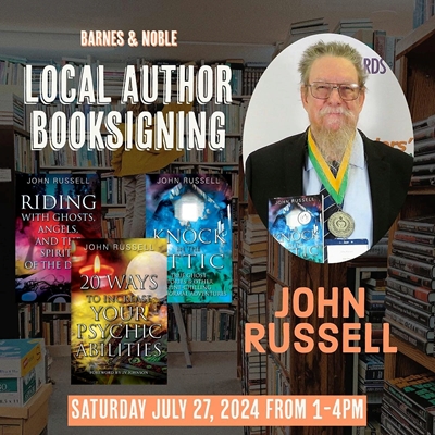 John Russell, psychic and author, books available at Barnes and Noble in Ocala, Florida