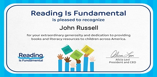 Reading Is Fundamental recognizes John Russell for his contributions