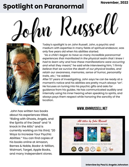 John Russell, Psychic and Paranormal Investigator